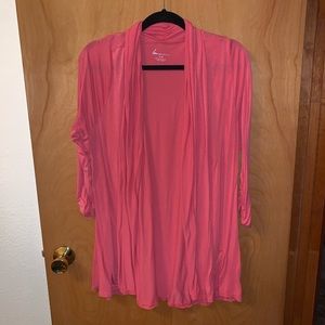 Coral open lightweight cardigan